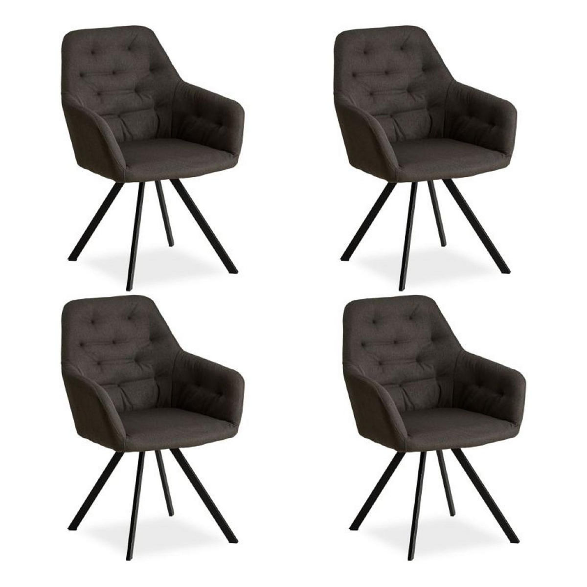 HomeStyle4U Chaise de salle à manger Lot 4 chaises oeuf gris