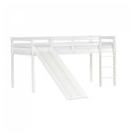 HomeStyle4U Lit mezzanine à lattes, échelle et toboggan 90x200 cm