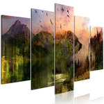 Paris Prix Tableau 5 Panneaux  Bear in the Mountain Wide. Coloris disponibles : Multicolore