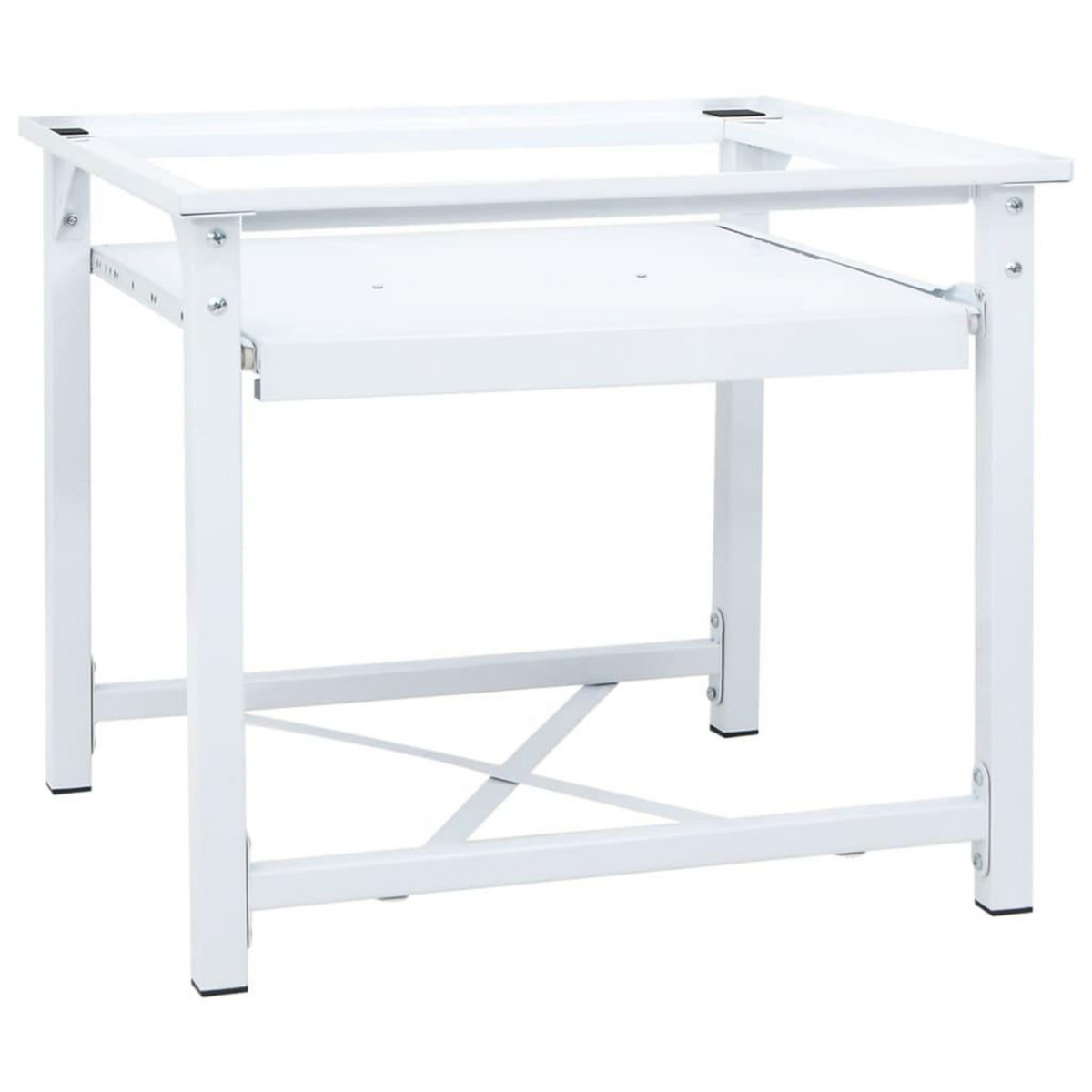 VIDAXL Socle pour machine a laver avec etagere coulissante Blanc