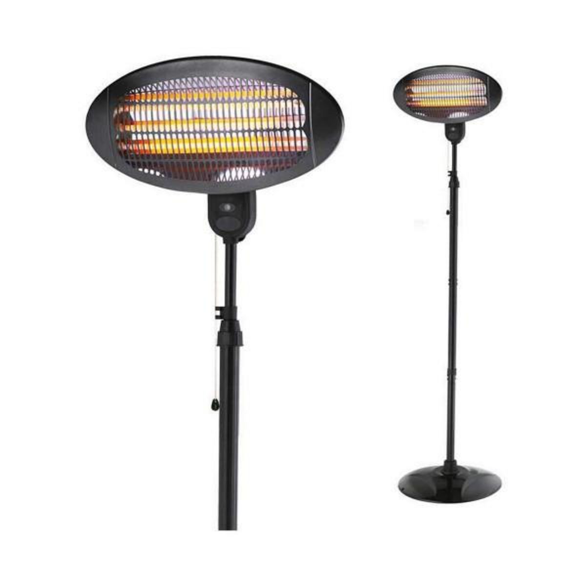 MARKET24 Chauffage d'Appoint Quartz EDM 07091 07091 Noir 2000 W 49,6 x 15,6 x 24,2 cm