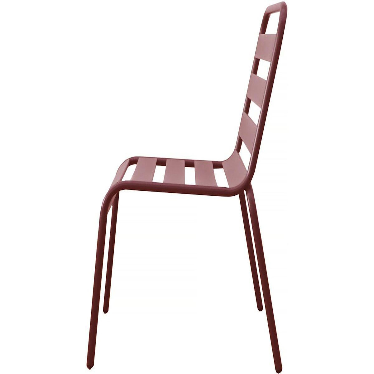 Habitat et Jardin Lot de 2 chaises de jardin en métal empilables  Bilbao  - Terracotta