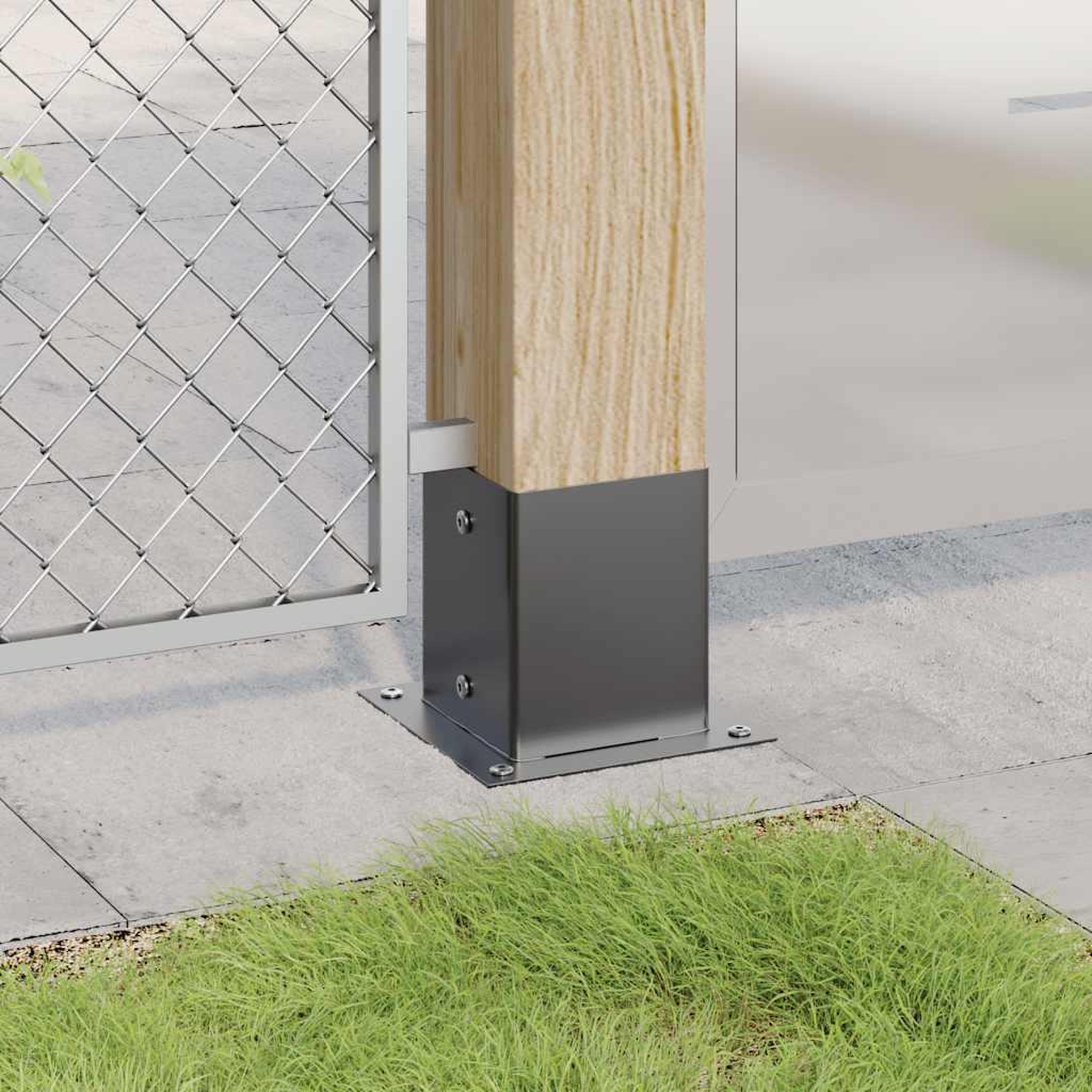 Voir la diapositive 3 : VIDAXL Bases de poteau carrees 4 pcs anthracite 101x101 mm