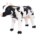 VIDAXL Jouet en peluche Vache Noir et blanc XXL