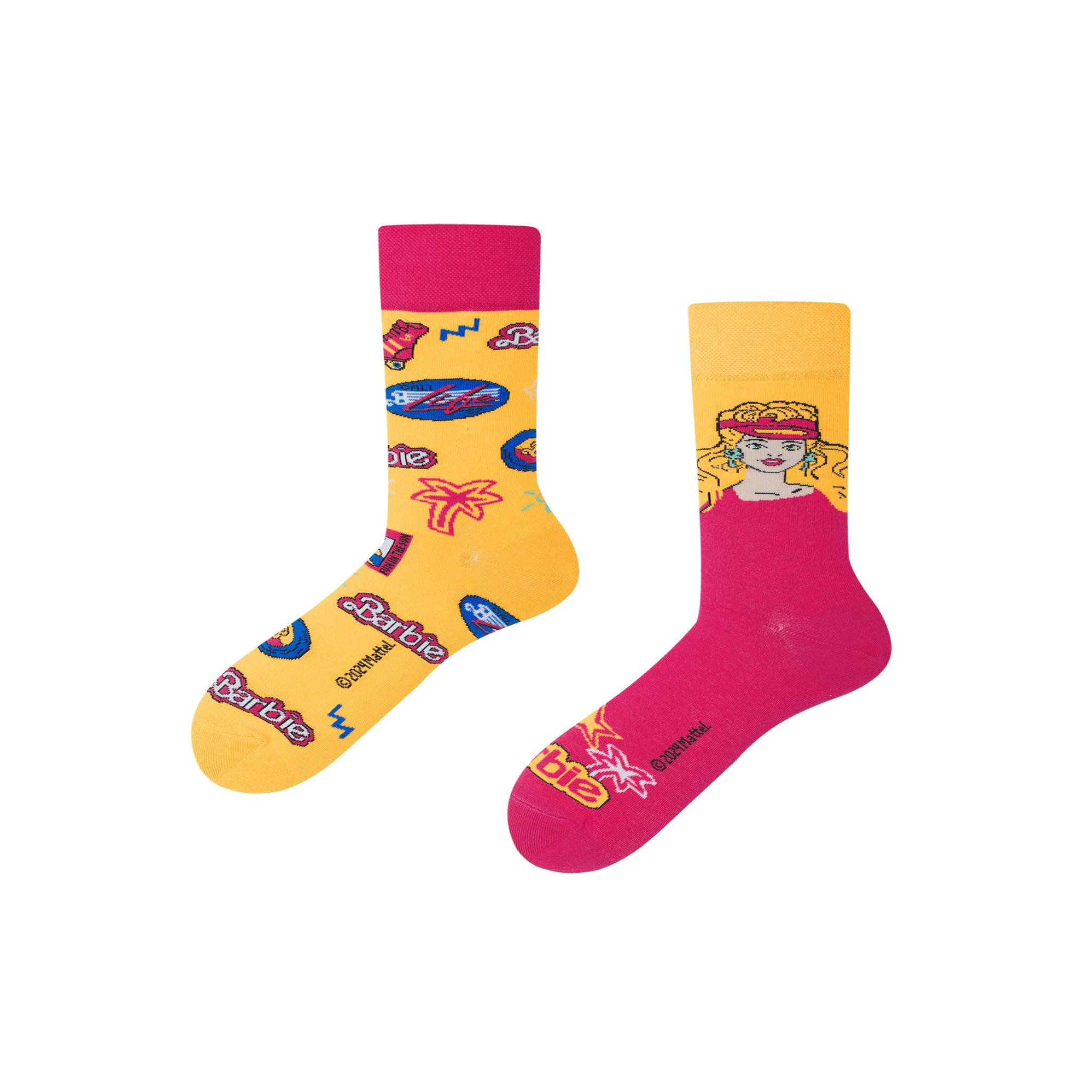 MANY MORNINGS Chaussettes barbie des 90's. Coloris disponibles : Multicolore