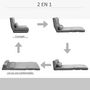 Voir la diapositive 5 : HOMCOM Chauffeuse - matelas d'appoint pliant - fauteuil convertible - inclinaison dossier réglable 14 positions - 2 coussins inclus - polyester aspect suédé gris