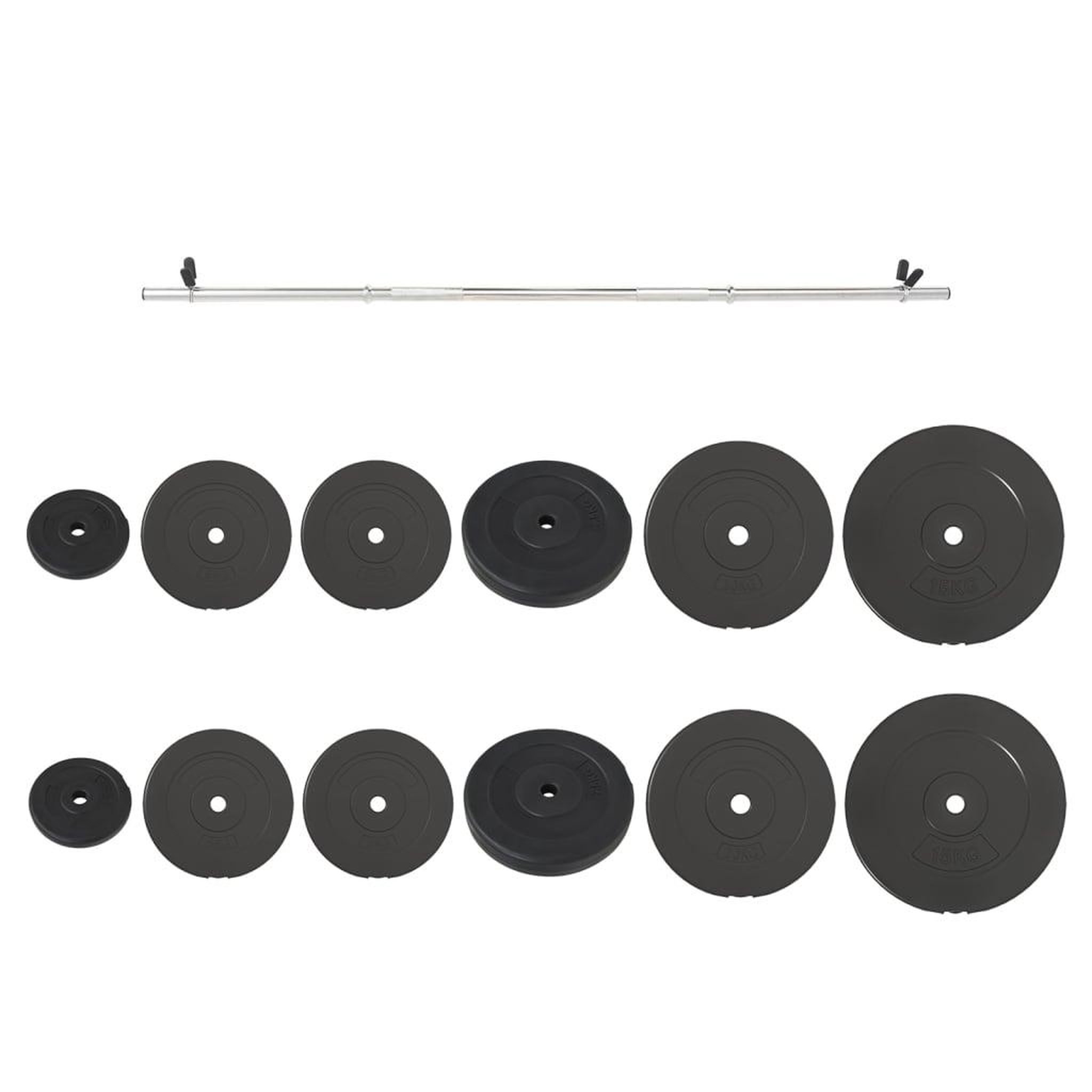 Voir la diapositive 2 : VIDAXL Barre d'halteres avec plaques 90 kg