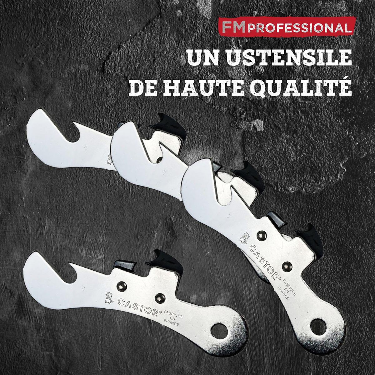 FM PROFESSIONAL Lot de 4 ouvre-boites FM Professional