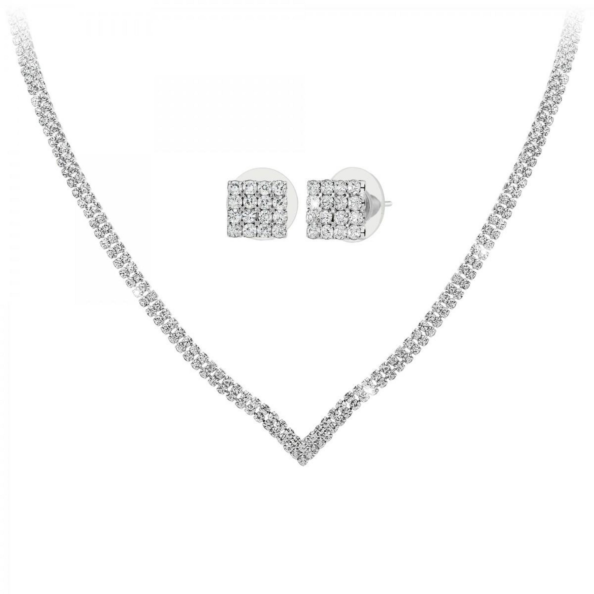 SC CRYSTAL Parure collier et boucles d'oreilles par SC Crystal ornée de Cristaux scintillants