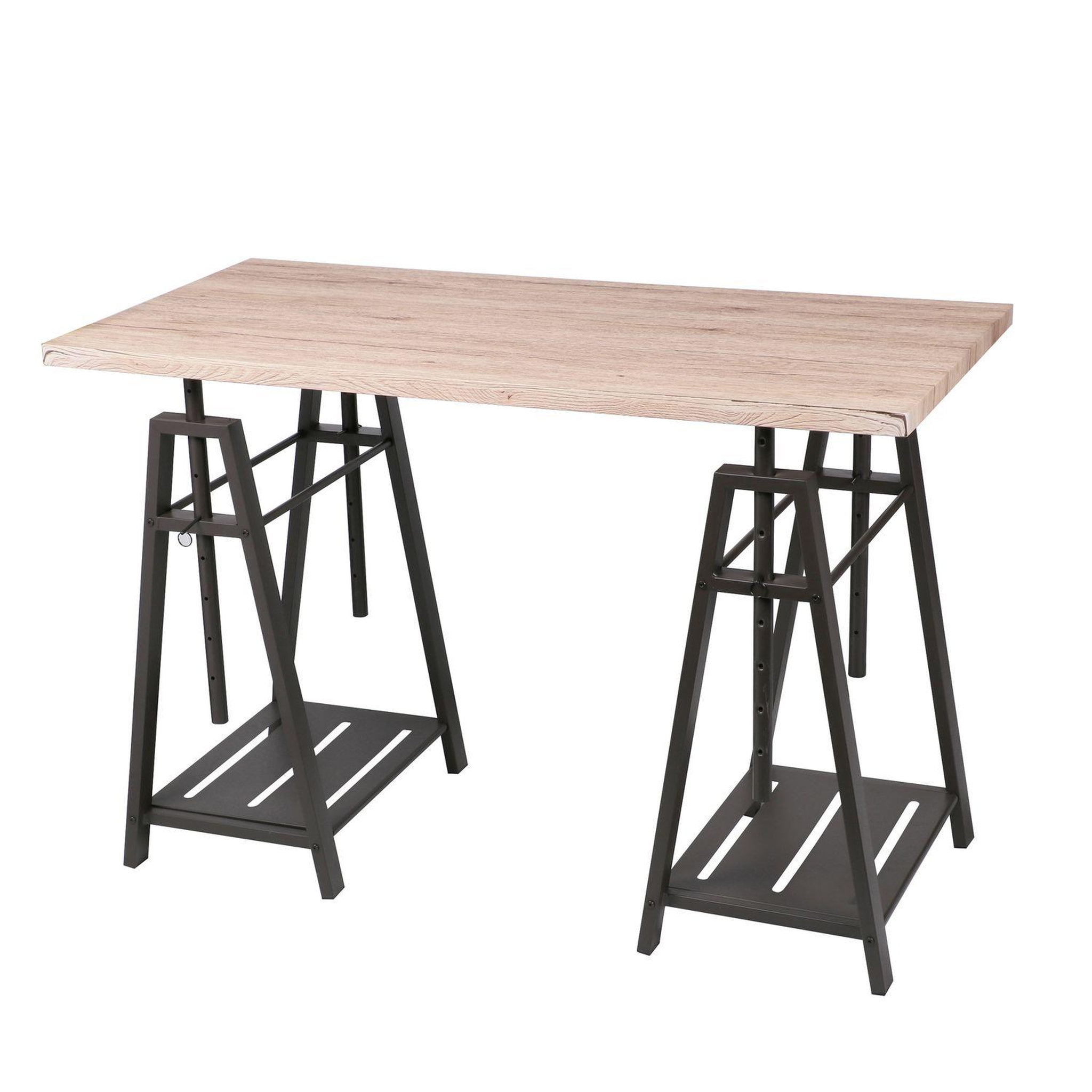 DIVERS Bureau architecte avec trepied - noir et bois - h. 75 cm