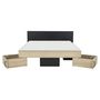 Voir la diapositive 3 : Lit double avec rangement style industriel 160x200cm LEXIS