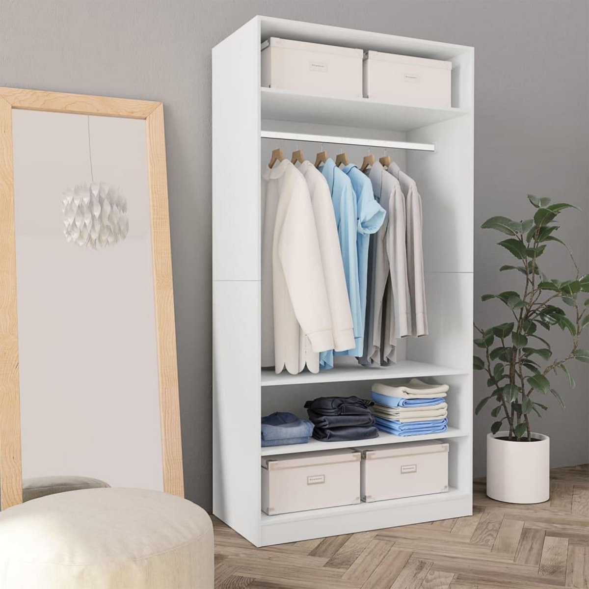 VIDAXL Garde-robe Blanc 100 x 50 x 200 cm Bois d'ingenierie