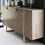Voir la diapositive 6 : CONCEPT USINE Buffet design bois et or 160 cm - 4 portes LUXOR