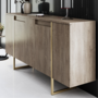 Voir la diapositive 6 : CONCEPT USINE Buffet design bois et or 160 cm - 4 portes LUXOR