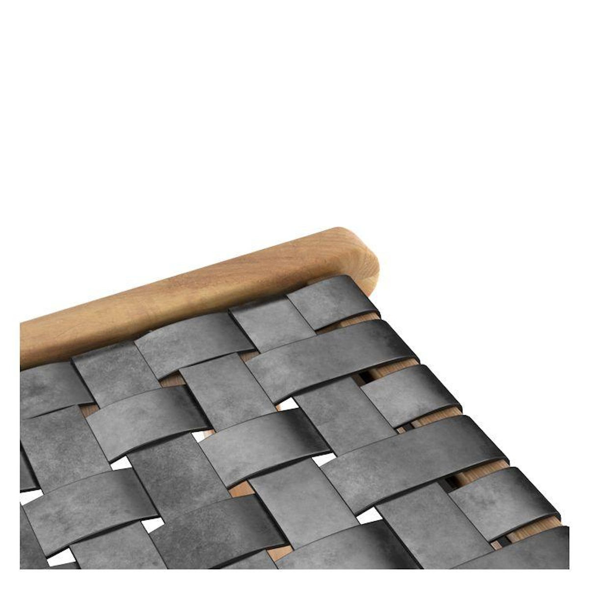 Rendez vous déco Tabouret pour îlot central 67 cm en teck et cuir tressé marron - Yuma