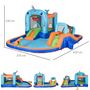 Voir la diapositive 3 : OUTSUNNY Château gonflable enfant - trampoline, toboggans, piscine, mur d'escalade, panier, pistolets eau, gonfleur, sac transport - polyester multicolore