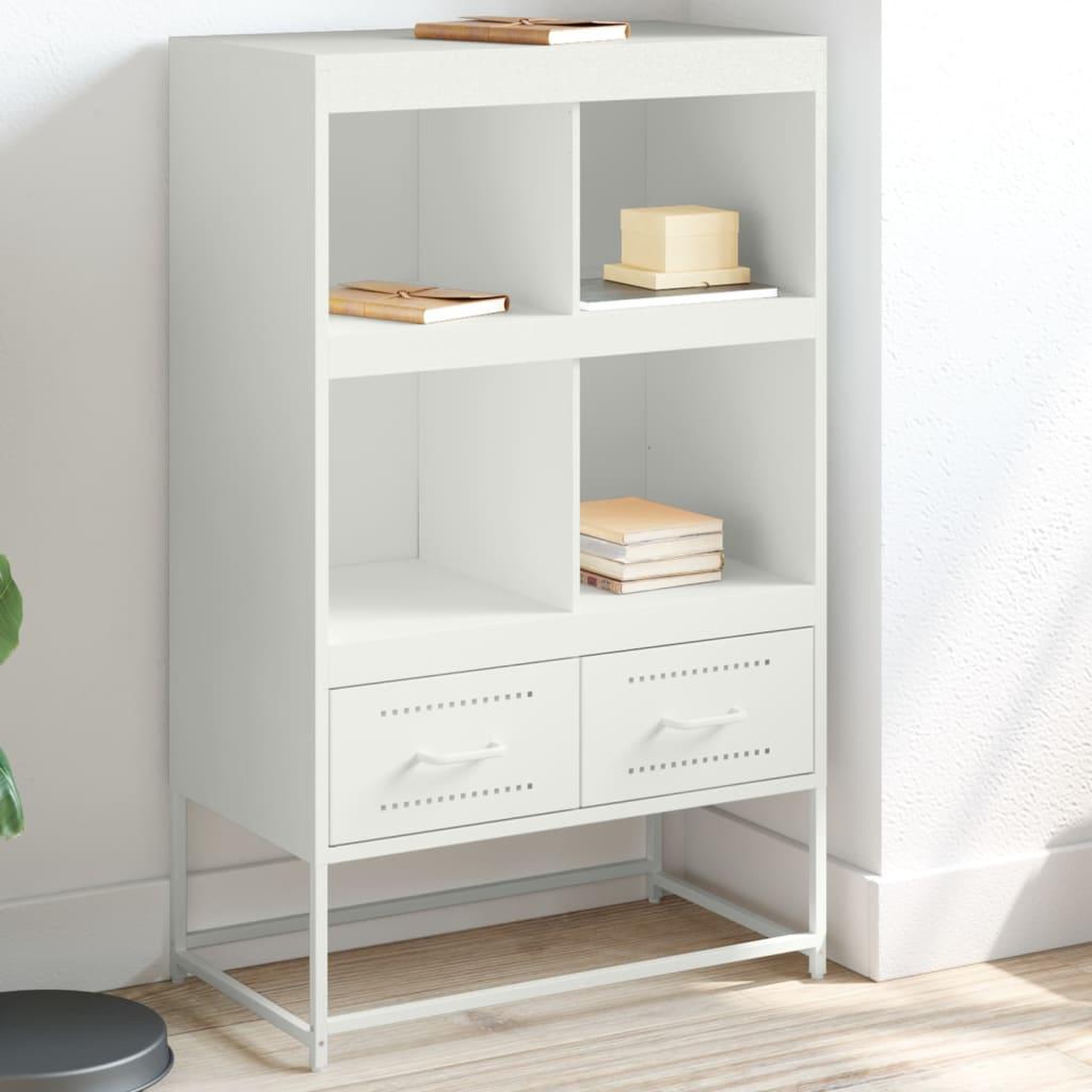 VIDAXL Buffet haut blanc 68x39x111,5 cm acier