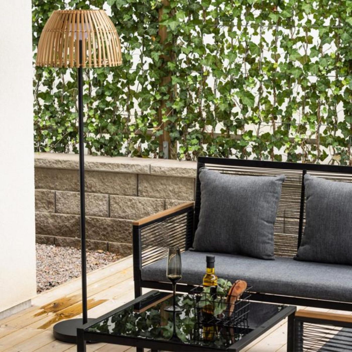Paris Prix Lampadaire d'Extérieur en Bambou  Mabis  150cm Naturel