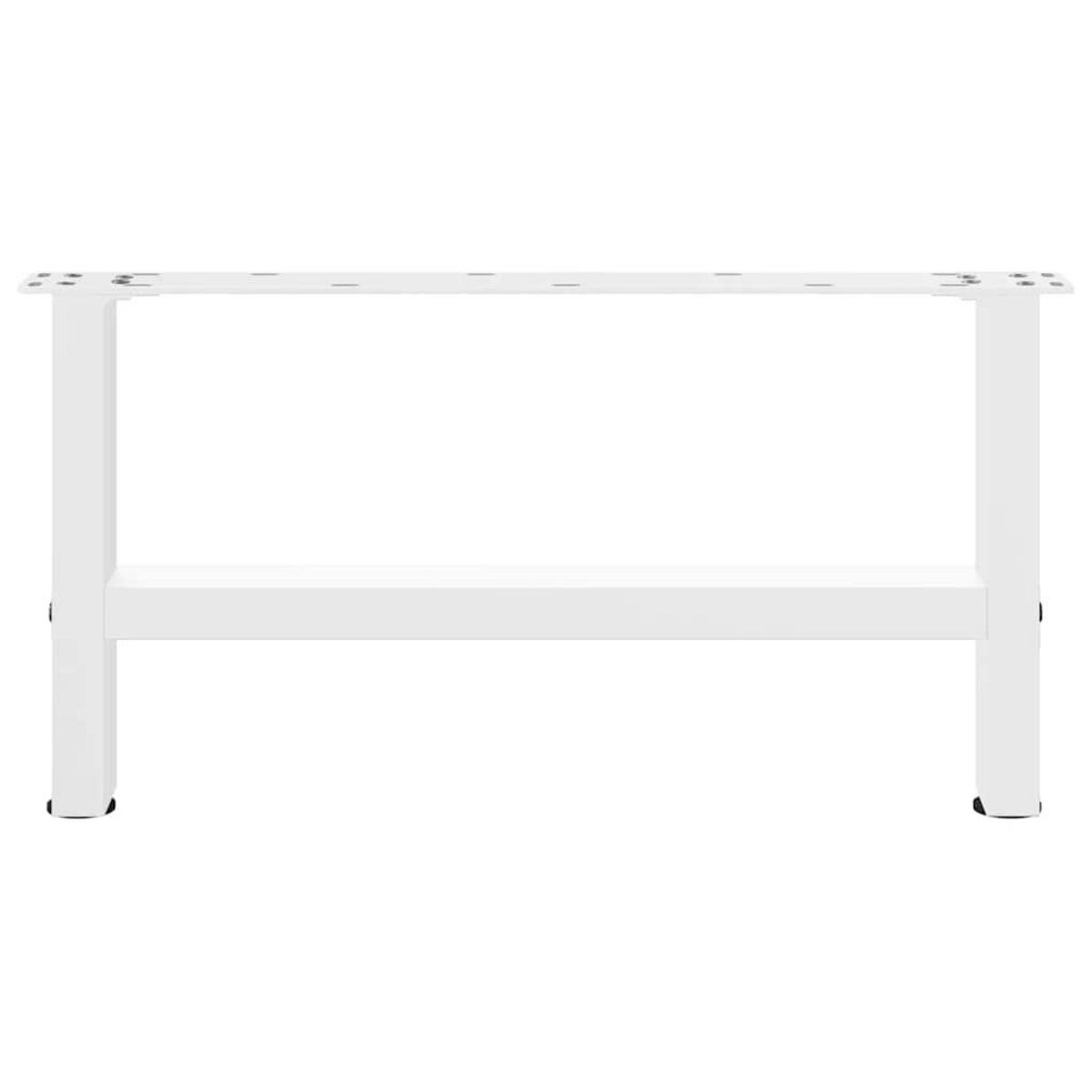 VIDAXL Pieds de table basse blanc 2 pcs 70x(30-31) cm acier