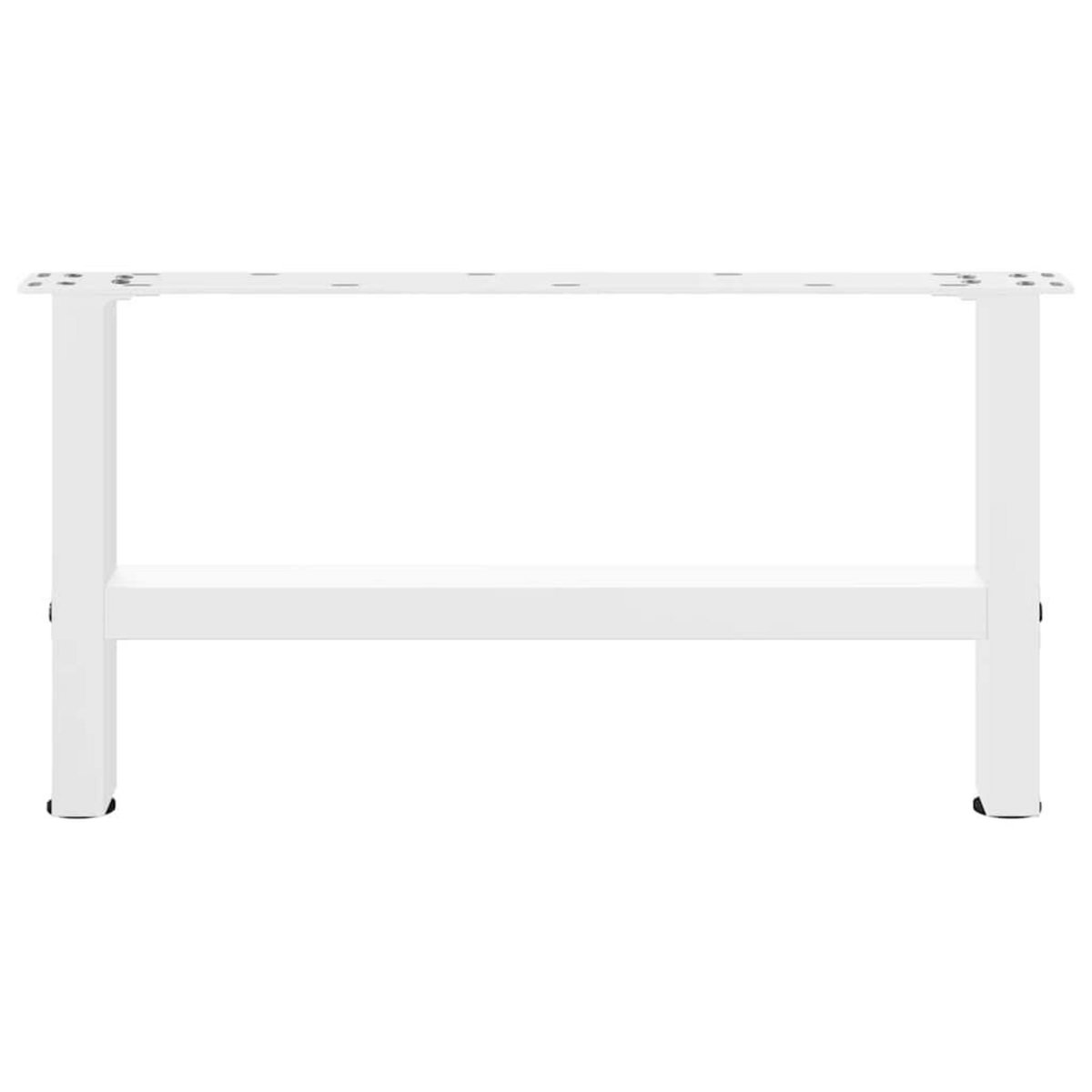 VIDAXL Pieds de table basse blanc 2 pcs 70x(30-31) cm acier