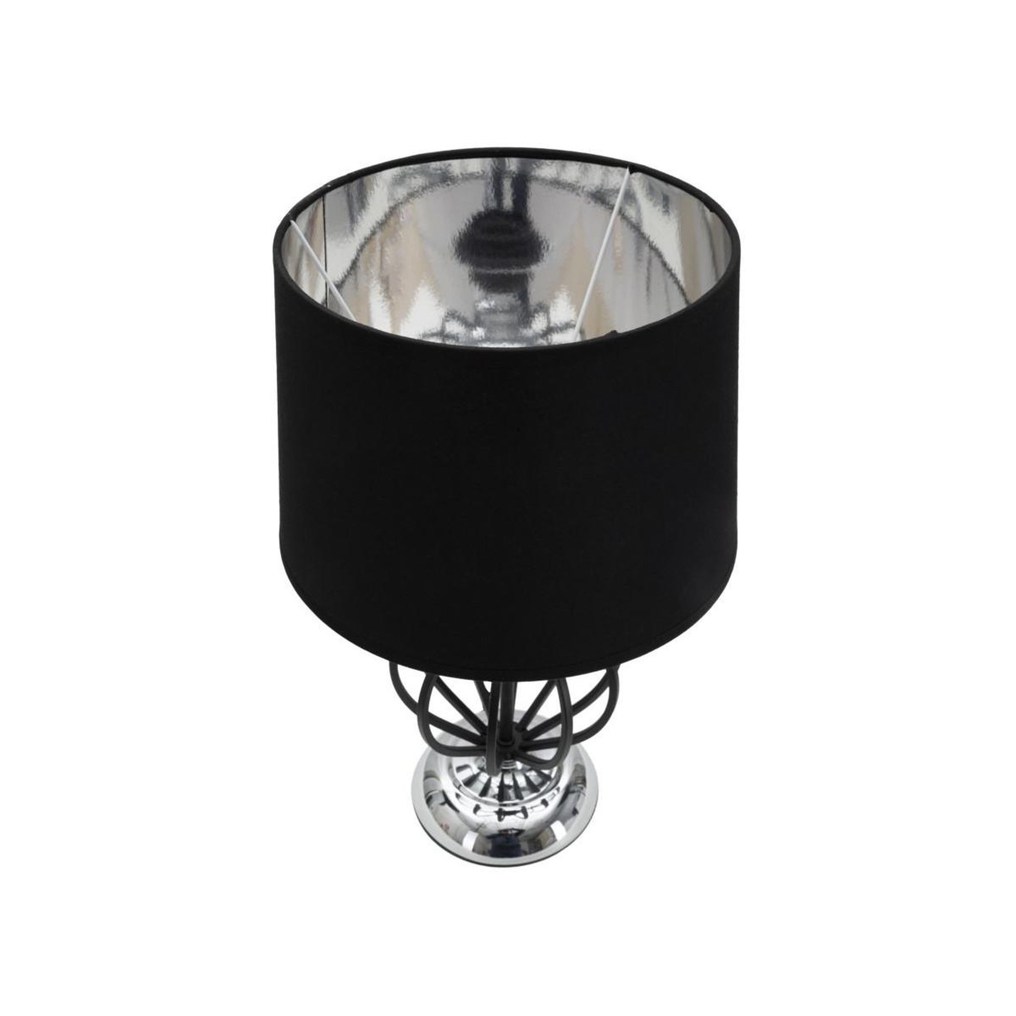 Voir la diapositive 2 : Paris Prix Lampe à poser en métal  darky  44cm noir & argent