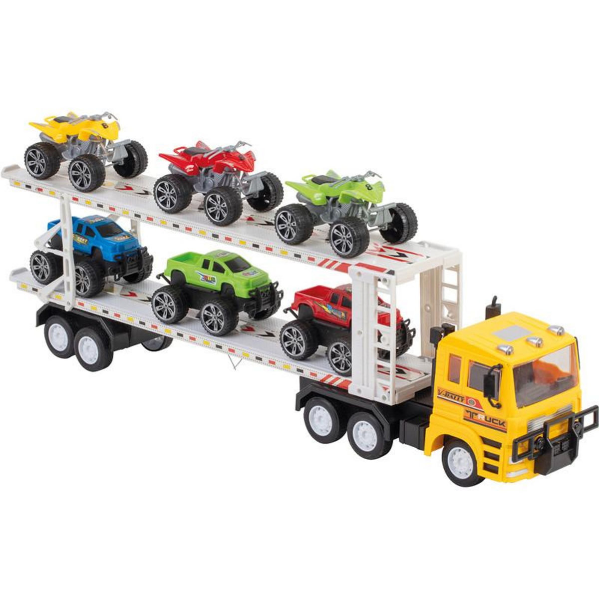 CAMION 50CM 1 32 + 6 VEHICULES JS898 40C