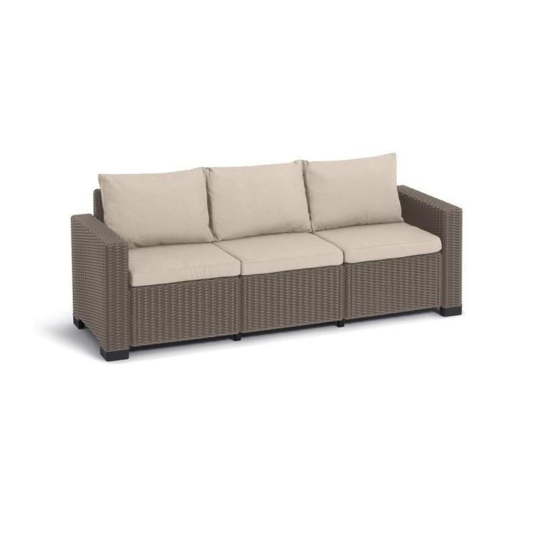 Voir la diapositive 2 : ALLIBERT by KETER Salon de jardin en imitation resine tressee ALLIBERT avec table basse  - 5 personnes - California - Beige