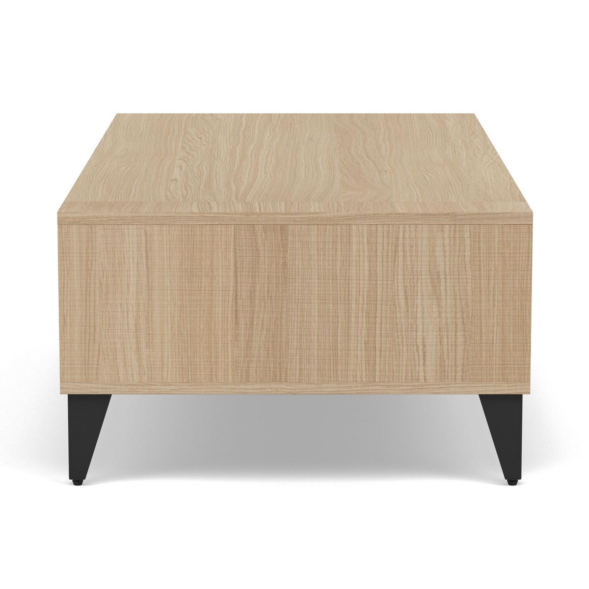 BEST MOBILIER Tribeca - table basse - effet bois et métal noir - 1 tiroir et 1 niche - 110 cm