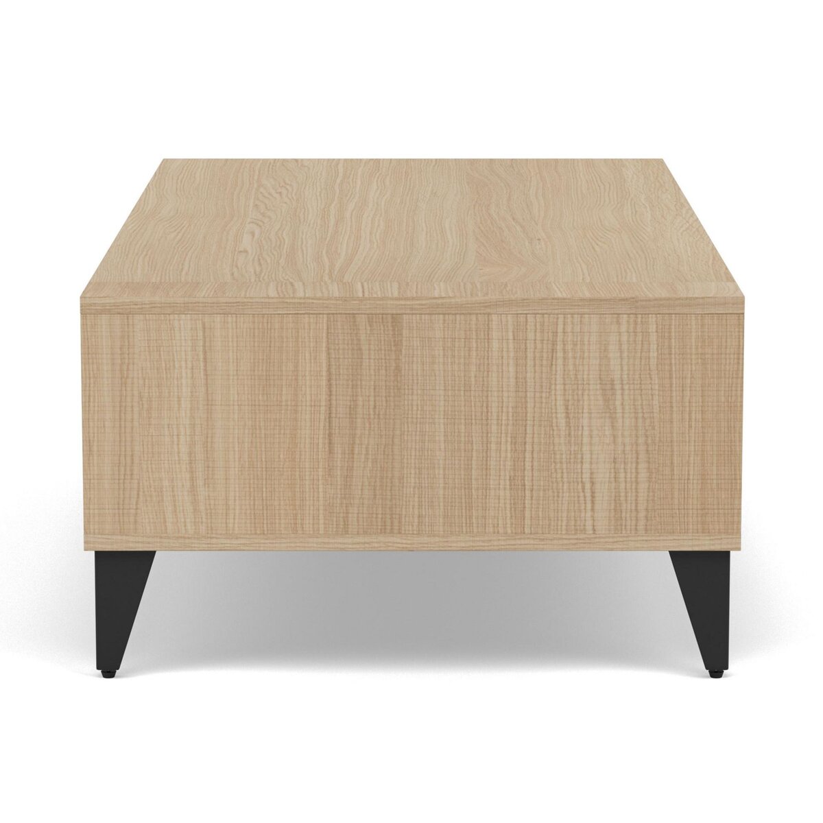 BEST MOBILIER Tribeca - table basse - effet bois et métal noir - 1 tiroir et 1 niche - 110 cm