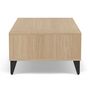 Voir la diapositive 6 : BEST MOBILIER Tribeca - table basse - effet bois et métal noir - 1 tiroir et 1 niche - 110 cm