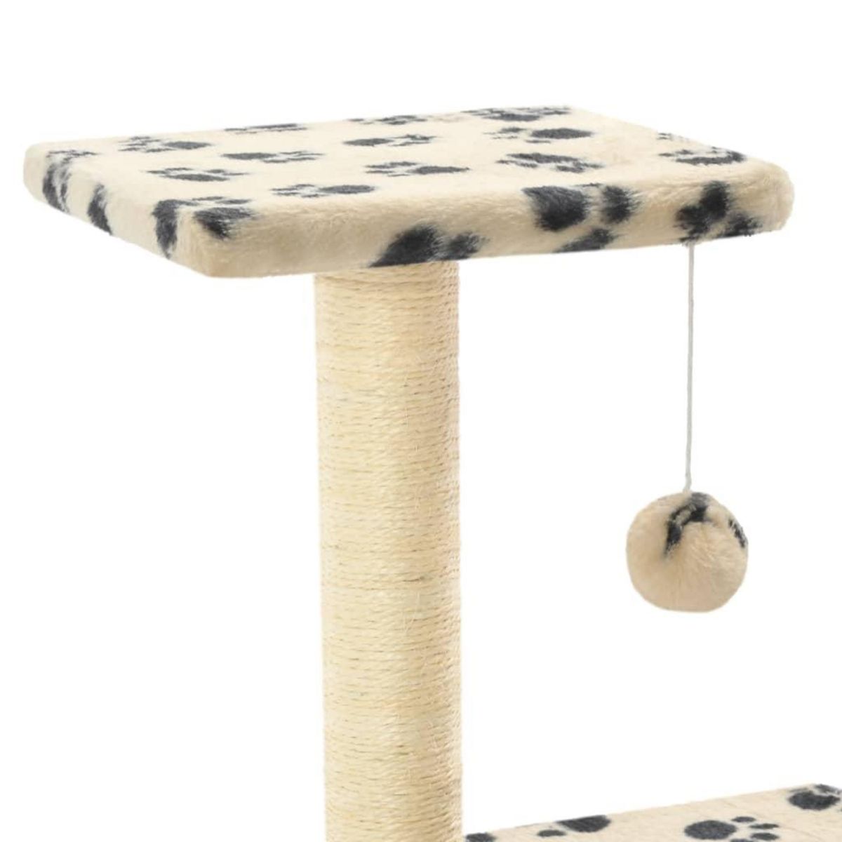 VIDAXL Arbre a chat avec griffoirs en sisal 65 cm Beige Motif pattes