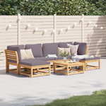 VIDAXL Salon de jardin avec coussins 7 pcs bois massif d'acacia