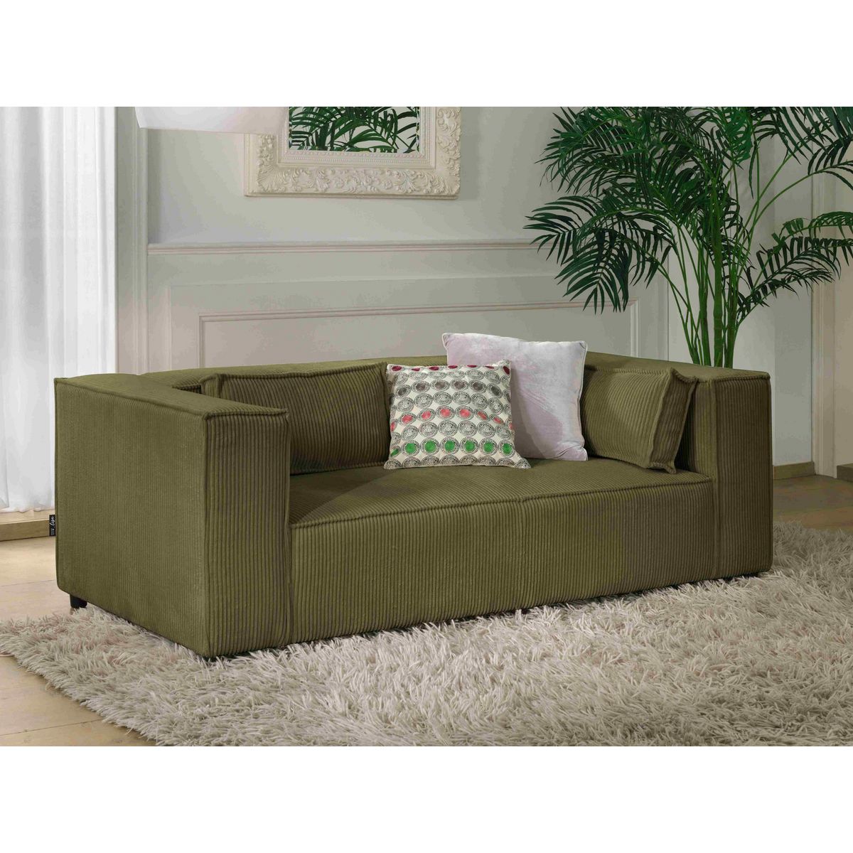 LISA DESIGN Stella - canapé fixe 2 places - en velours côtelé - style contemporain