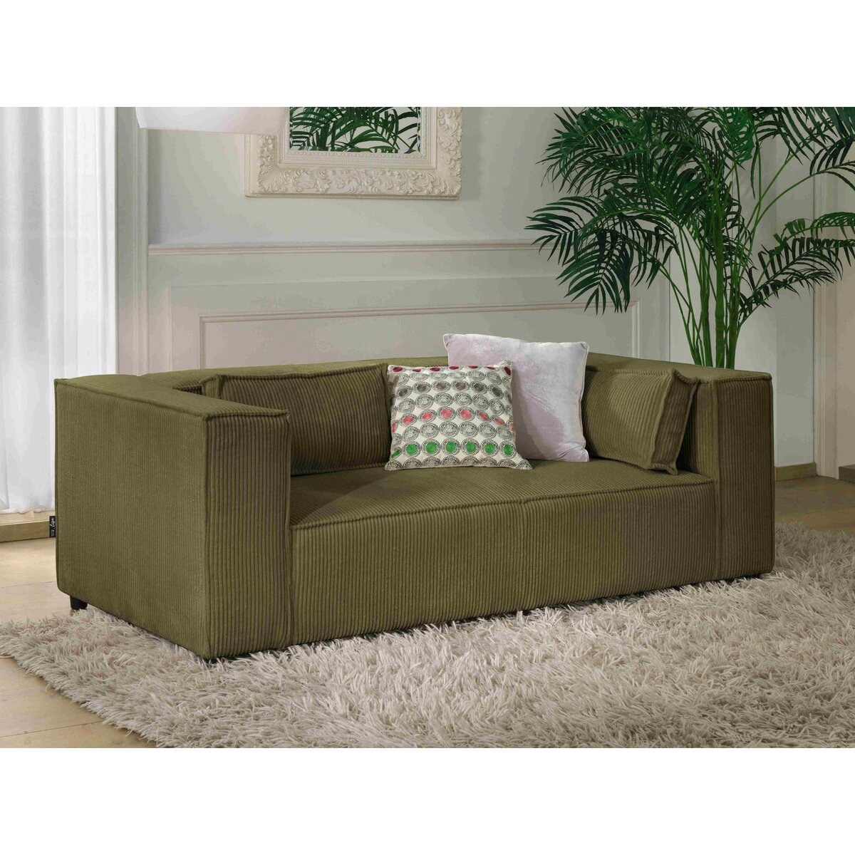 LISA DESIGN Stella - canapé fixe 2 places - en velours côtelé - style contemporain