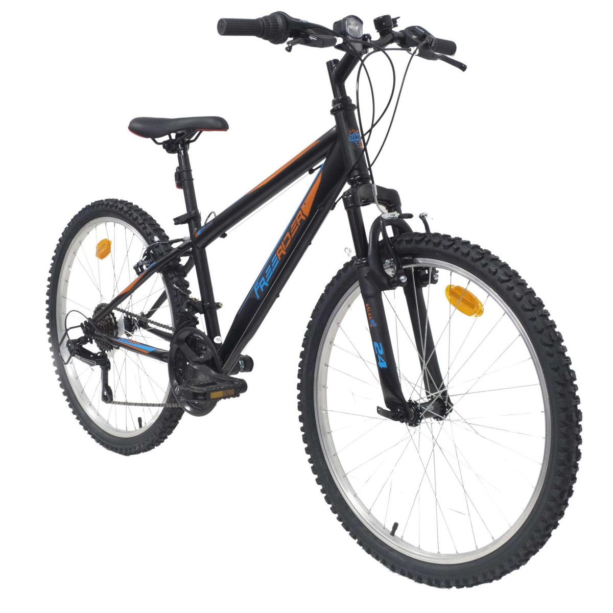 FREERIDER Vélo enfant (140/160 cm ) - VTT 24'' Rigide Garçon   Freerider   - 18 Vitesses - Fourche Télescopique - Dérailleur Shimano - Freins V-Brake et Jantes en aluminium