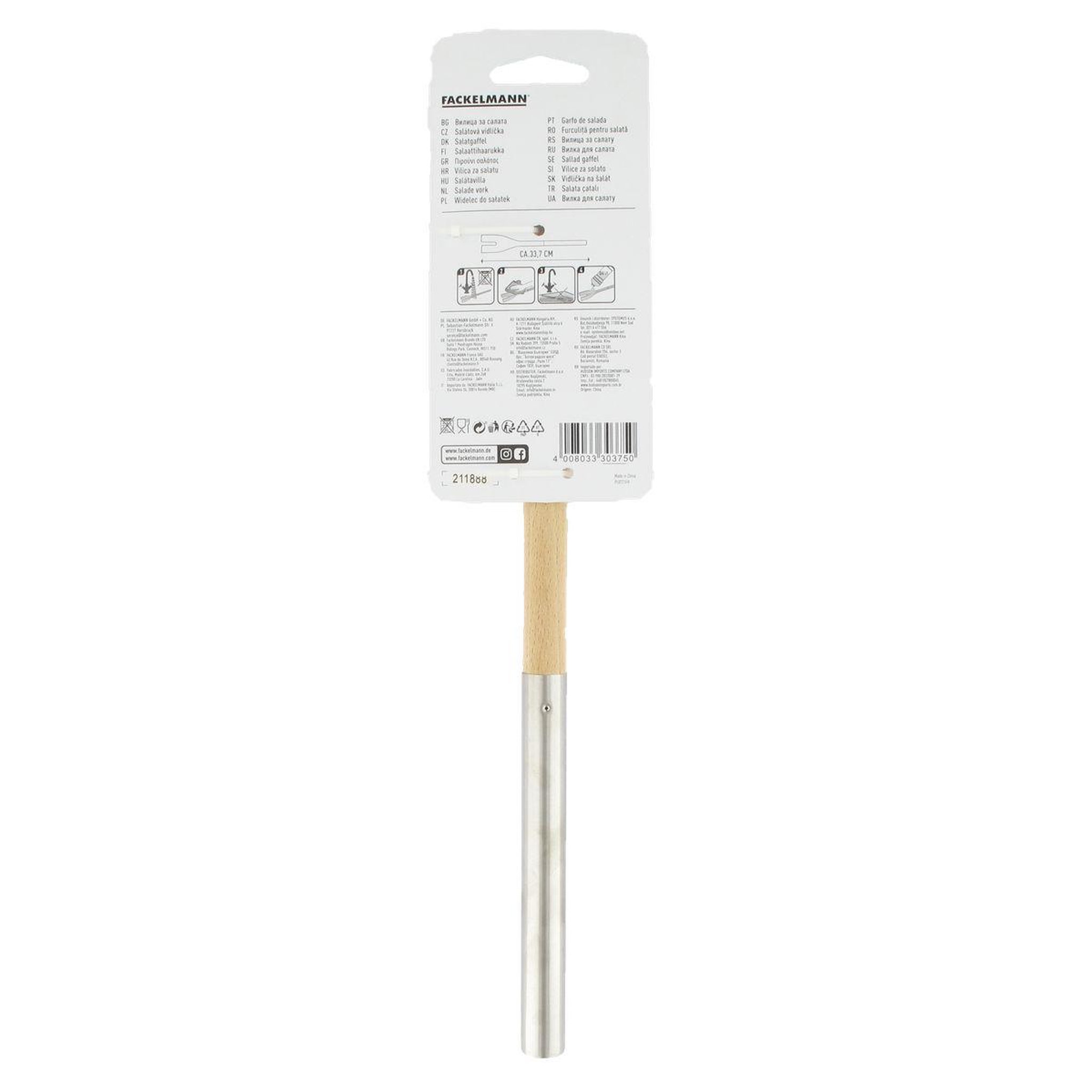 Voir la diapositive 5 : Fackelmann Fourchette à salade verte en bois 34 cm Fackelmann Boissellerie