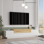 Voir la diapositive 4 : CONCEPT USINE Meuble TV design blanc et bois 160 cm MELO