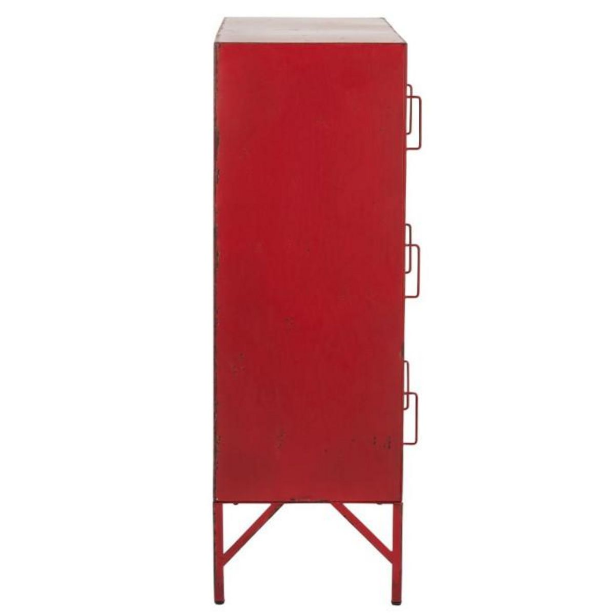 Paris Prix Commode 9 Portes en Métal  Pulgar  113cm Rouge