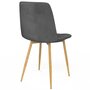 Voir la diapositive 4 : ID MARKET Lot de 6 chaises MILA en velours gris foncé pied effet bois pour salle à manger