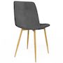 Voir la diapositive 4 : ID MARKET Lot de 6 chaises MILA en velours gris foncé pied effet bois pour salle à manger