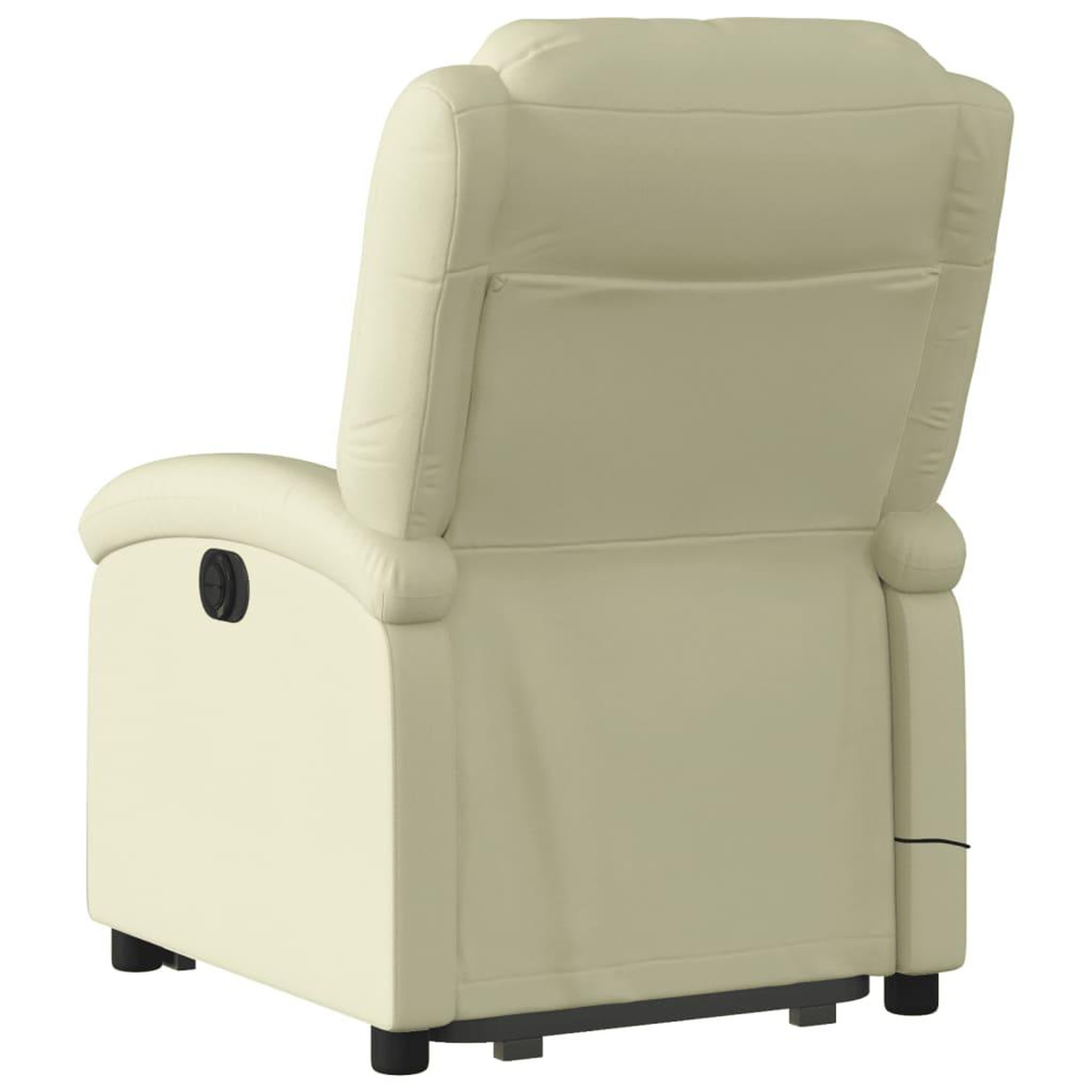 Voir la diapositive 5 : VIDAXL Fauteuil inclinable de massage creme cuir veritable