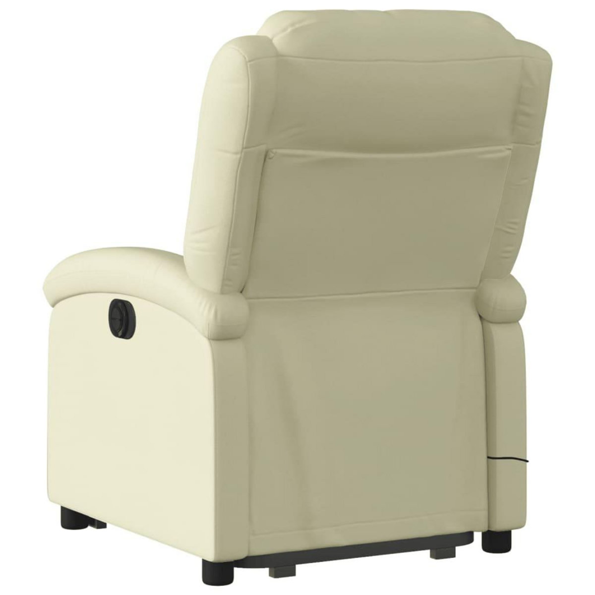 VIDAXL Fauteuil inclinable de massage creme cuir veritable