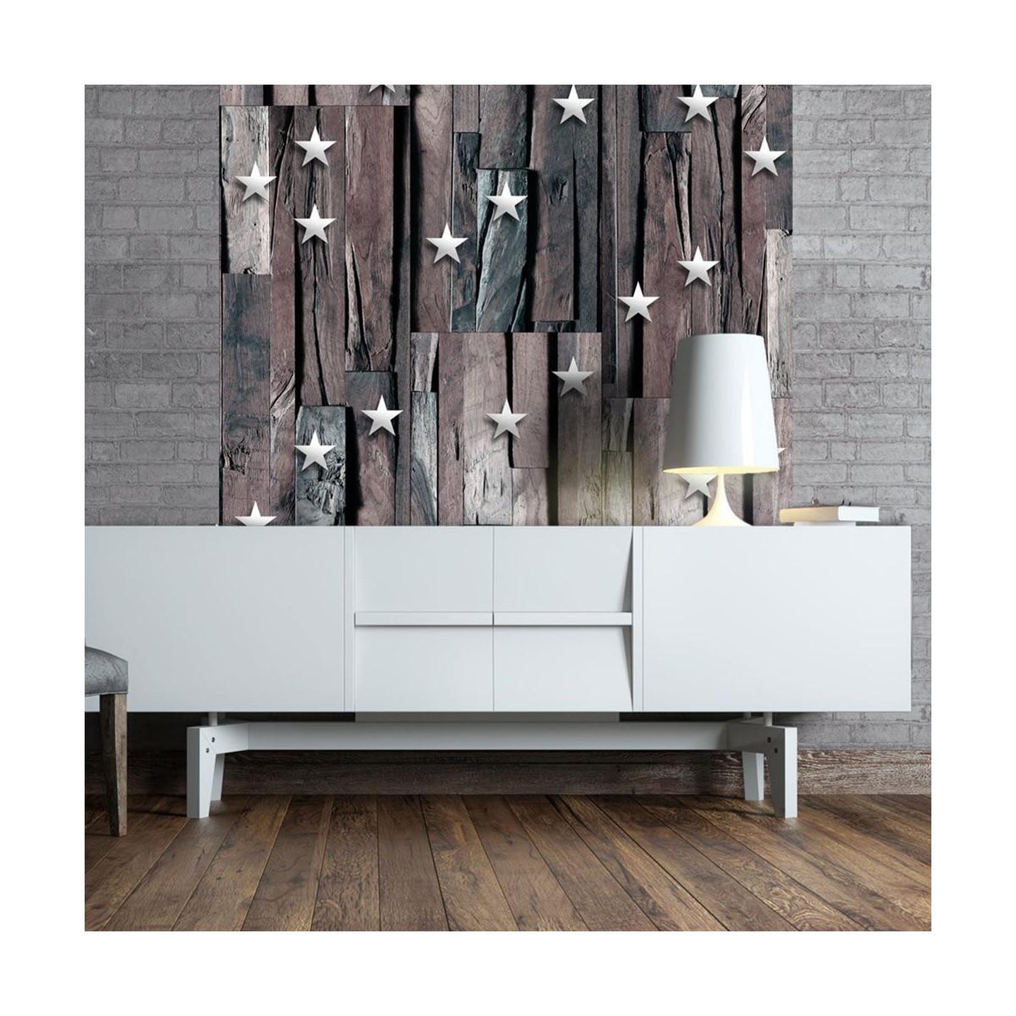 Paris Prix Papier peint  stars on wood  50x1000cm
