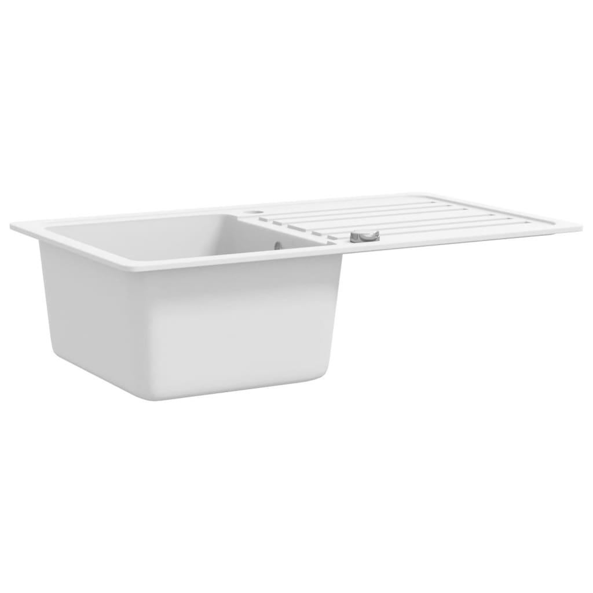 Voir la diapositive 4 : VIDAXL Evier de cuisine reversible a 1 bac en granite creme avec egouttoir