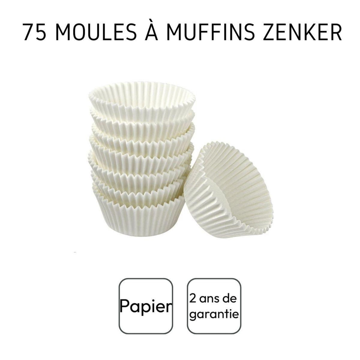 ZENKER Lot de 75 moules à muffins en papier 5 cm Zenker Smart Pastry