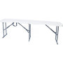 Voir la diapositive 4 : Habitat et Jardin Ensemble Table de jardin pliante + 2 Bancs pliants   Foldy  - Blanc
