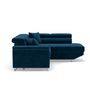 Voir la diapositive 5 : BEST MOBILIER Baoji - canapé d'angle droit 5 places convertible avec têtières et coffre en velours côtelé