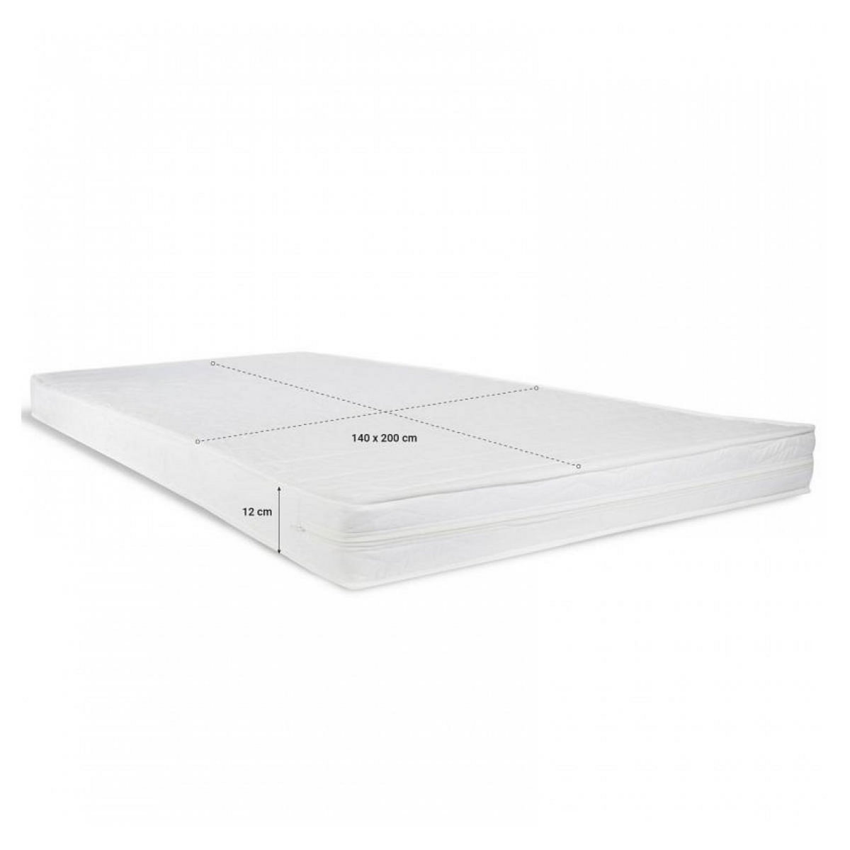 HomeStyle4U Lit capitonné avec matelas 140x200 et sommier à lattes - gris