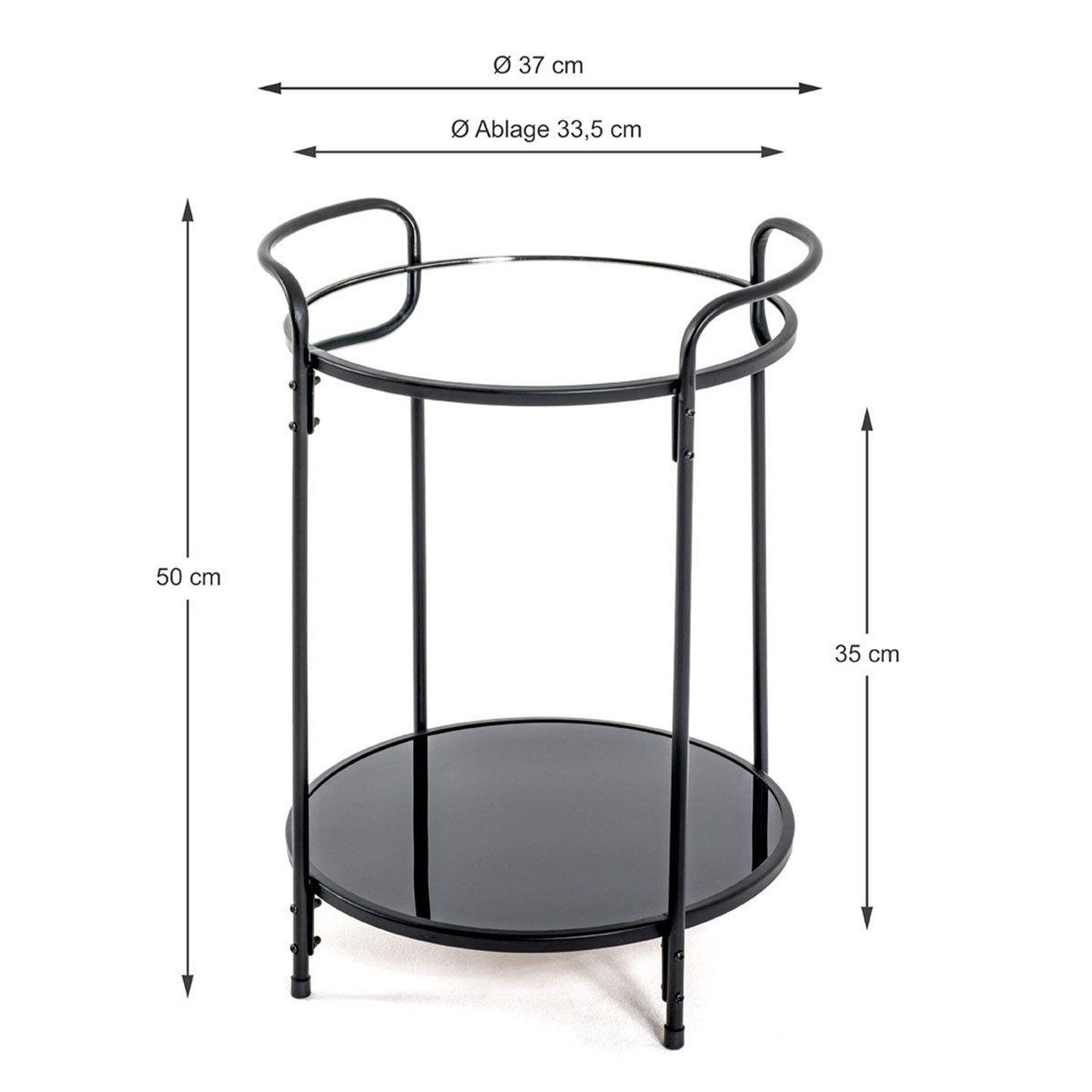 Voir la diapositive 3 : Paris Prix Table d'appoint design  acier laqué  50cm noir