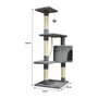 Voir la diapositive 6 : PALOMAR Arbre a chat - 40 x 40 x 110 cm - PALOMA - Gris foncé - 3 plateformes, 1 corde, 1 niche , poteaux a griffer